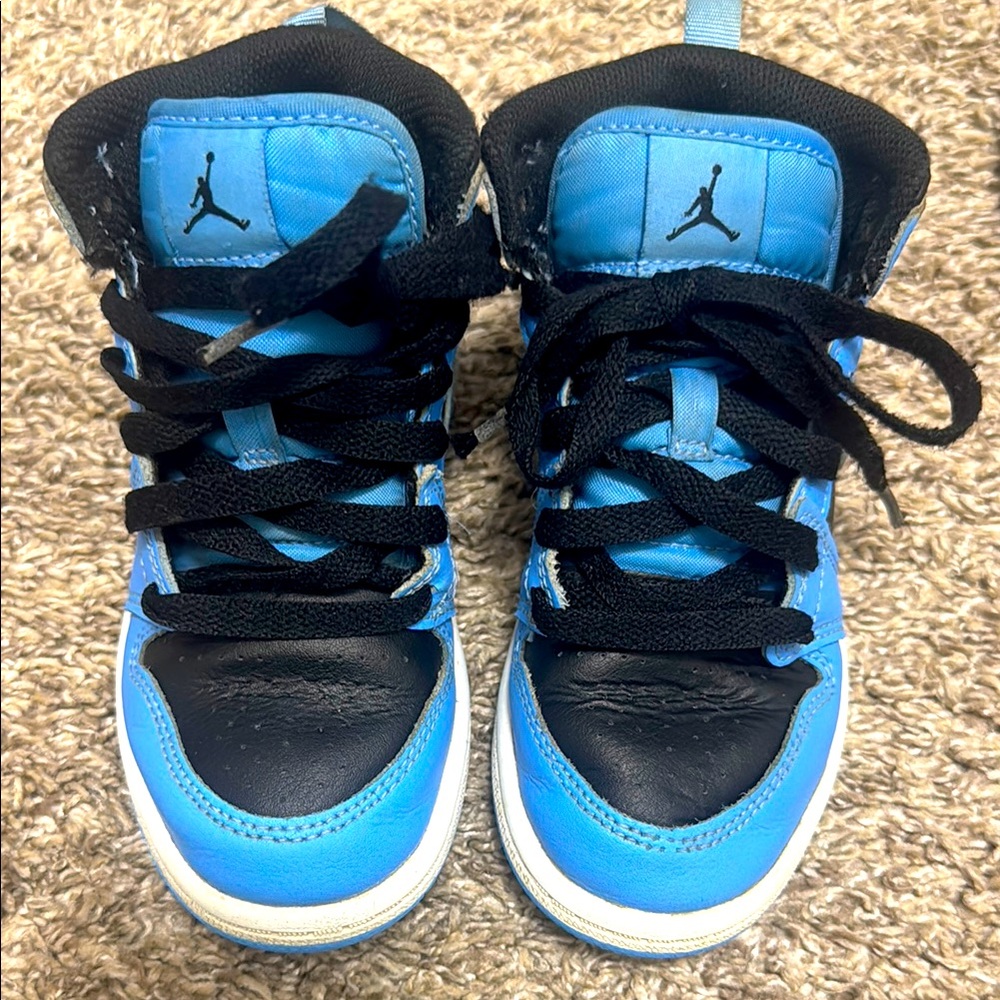Air Jordan Kids' Black and Blue Sneakers